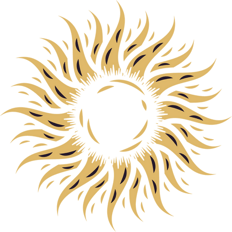 flat design golden sun illustration with radiant rays vector on transparent background - Download Free Stock Videos Pikwizard.com