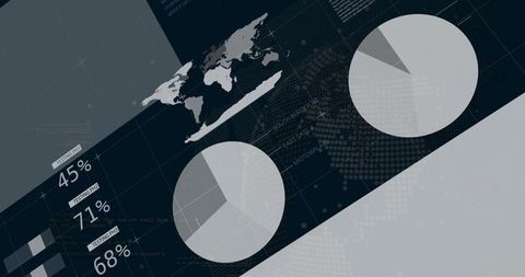 Digital Dashboard with World Map and Analytics Charts