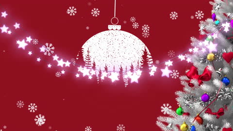 Festive Holiday Scene with Sparkling Lights and Snowflakes
