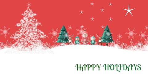 whimsical christmas snowscape with festive characters - Download Free Stock Templates Pikwizard.com