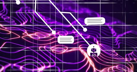 Abstract AI Data Processing with Glowing Network Connections - Download Free Stock Images Pikwizard.com