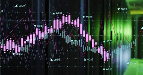 Complex Data Analytics Overlay in High-Tech Server Room - Download Free Stock Images Pikwizard.com