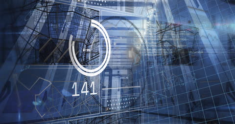 Futuristic Digital Data Interface in Technology Environment