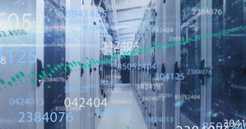Digital Data Movement in Modern Server Room Facility - Download Free Stock Images Pikwizard.com