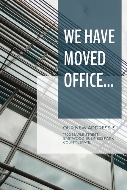 Modern Office Building Relocation Announcement - Download Free Stock Templates Pikwizard.com