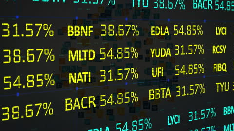 Dynamic Stock Market Data Display with Changing Figures