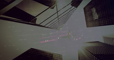 Global Finance Concept with Cityscape and Data Visualization