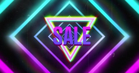 Vibrant Neon Retro Sale Advertisement Sign - Download Free Stock Images Pikwizard.com