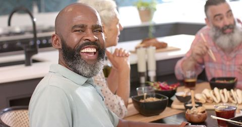 Senior Adult Enjoying Cozy Dining Experience