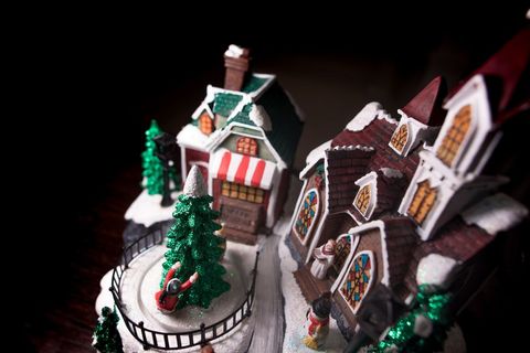 Miniature Winter Village with Festive Decor