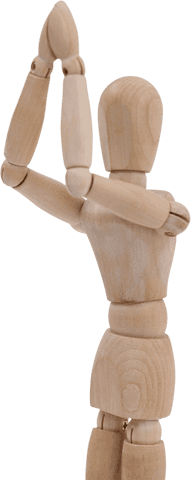 Transparent Wooden Figurine Standing with Hands Joined in Namaste Gesture