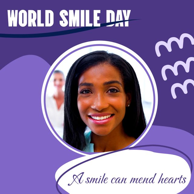 World Smile Day Celebration Banner with Smiling Woman - Download Free Stock Templates Pikwizard.com