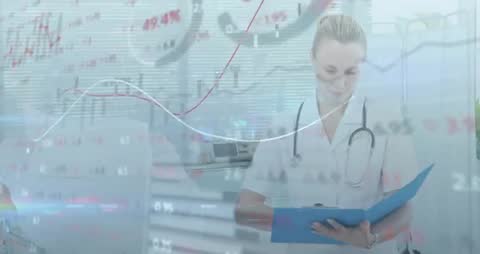 Nurse Engaging with Data Insights in Healthcare Environment