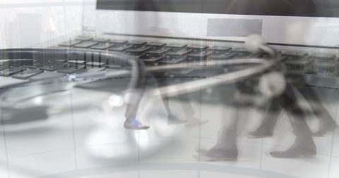 Stethoscope Overlapping Cityscape with Business Concept - Download Free Stock Images Pikwizard.com