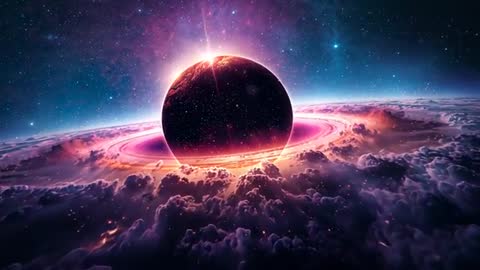 Emerging Star Illuminates Ringed Planet