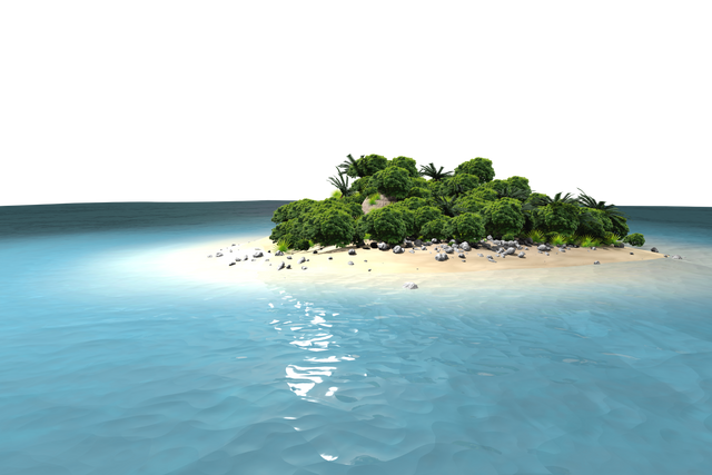 Transparent Illustration of Forest Island with Clear Water Surrounding - Download Free Stock Videos Pikwizard.com