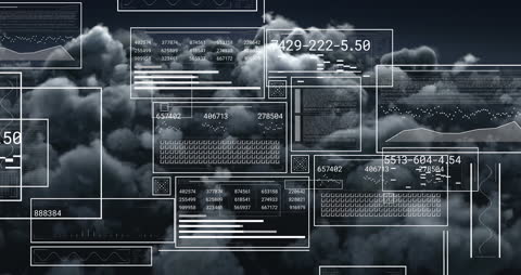 Digital Data Analytics Over Dimly Lit Cloudy Skies
