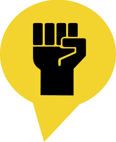 black clenched fist symbol in yellow map marker transparent graphic - Download Free Stock Videos Pikwizard.com