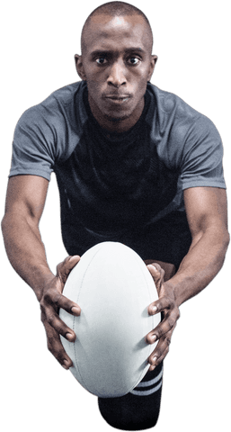 transparent rugby player intently holding ball high angle - Download Free Stock Videos Pikwizard.com
