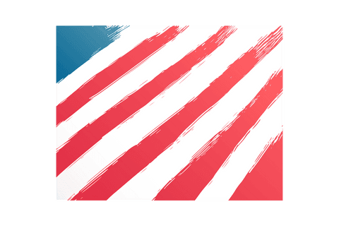 Digital American Flag Illustration on Transparent Background