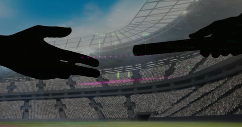 Financial Data Overlays on Sports Relay Scene