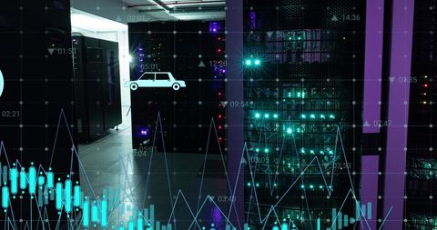 Data Exchange Over Server Racks with Holographic Interface - Download Free Stock Images Pikwizard.com