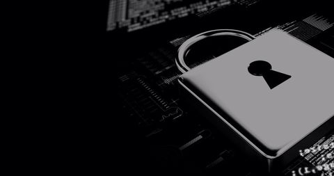 Digital padlock symbolizing cybersecurity in digital age