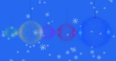 Animated Christmas Ornaments with Falling Snowflakes