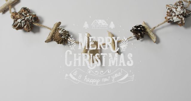 Festive Garland with Merry Christmas Text Overlay - Download Free Stock Images Pikwizard.com