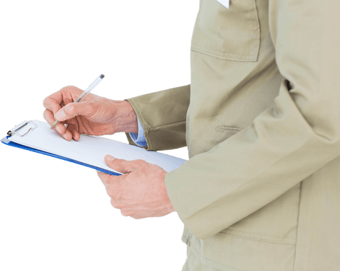 transparent delivery worker writing clipboard details - Download Free Stock Videos Pikwizard.com