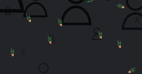 Simplified digital icons blending media and nature concept