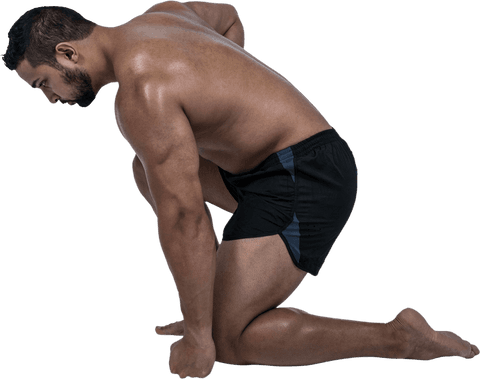 Transparent image of muscular man stretching ready for sports activity - Download Free Stock Videos Pikwizard.com