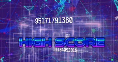 Digital High Score Over Virtual Data Network Concept - Download Free Stock Images Pikwizard.com