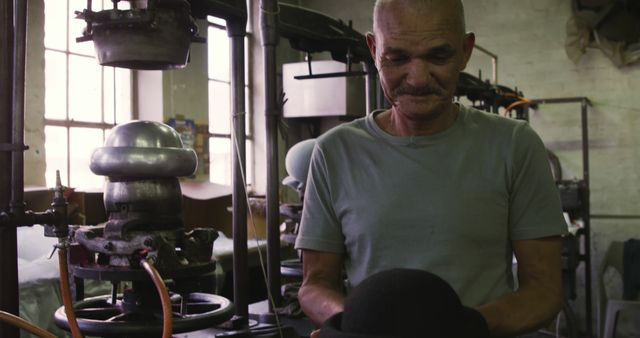 Elderly Man Crafting Hat in Traditional Workshop - Download Free Stock Images Pikwizard.com