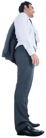 Confident Asian Businessman Looking Ahead Transparent Background