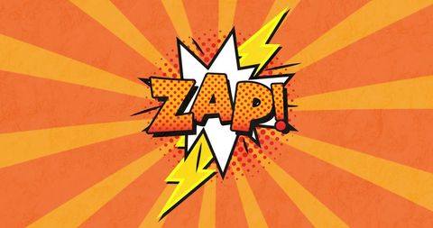 Retro Comic Speech Bubble with Zap Text and Rays