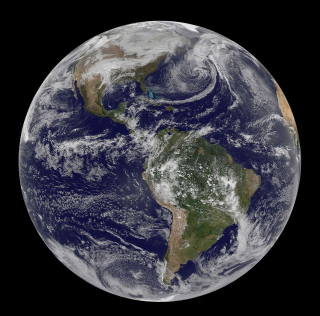 This detailed satellite view of Earth showcases dramatic weather patterns and cloud cover captured by the NOAA GOES-13 satellite on December 19, 2011. Particularly useful for educational purposes, environmental studies, weather forecasting, and presentations focused on climate and atmospheric data. Stunning imagery to enhance reports on Earth's meteorological phenomena and satellite technology.