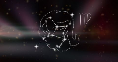 Virgo Constellation Glowing in Night Sky