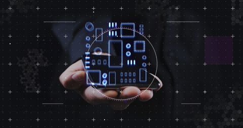 Futuristic Digital Processor Display Over Smartphone - Download Free Stock Images Pikwizard.com