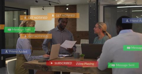 Modern Collaboration with Digital Notifications in Office