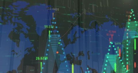 Global Financial Data Analysis Over Digital World Map - Download Free Stock Images Pikwizard.com
