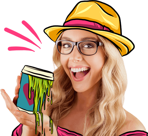 joyful woman with hat holding abstract neon cup on transparent background - Download Free Stock Videos Pikwizard.com