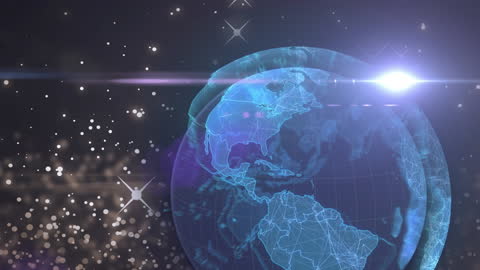 Digital Glowing Globe with Network Connections