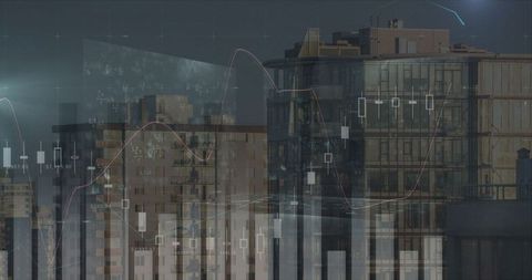 Financial Data Over City Background Innovation