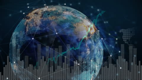 Global Data Network Concept Shows Economic Growth and Connectivity