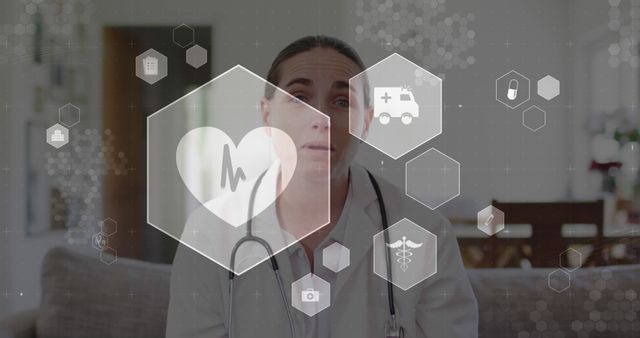 Virtual Healthcare Concept with Doctor and Medical Icons - Download Free Stock Images Pikwizard.com