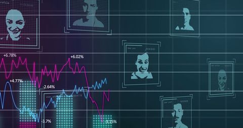 Digital Finance Network with User Profiles and Graphs - Download Free Stock Images Pikwizard.com