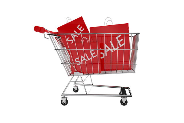 Transparent Shopping Trolley Filled with Sale Bags - Download Free Stock Videos Pikwizard.com