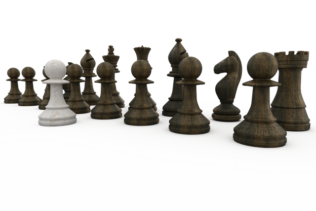 Transparent Chess Strategy White Pawn Amidst Black Pieces - Download Free Stock Videos Pikwizard.com