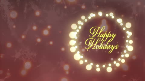 Festive Happy Holidays Animation with Bokeh Lights